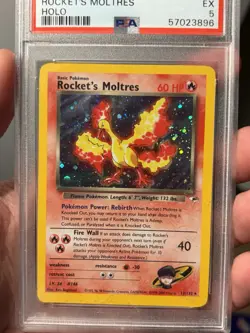2000 Pokemon Gym Challenge/Gym Heros Rockets Zapdos/Rockets Moltres Holo PSA 5/7 - Image 3