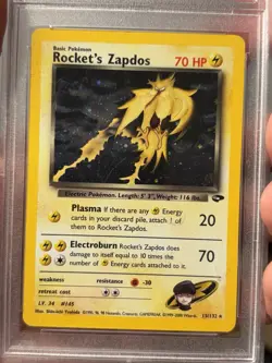 2000 Pokemon Gym Challenge/Gym Heros Rockets Zapdos/Rockets Moltres Holo PSA 5/7 - Image 4