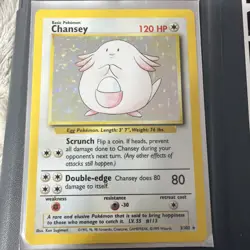 Pokemon Chansey Base Set Holo Rare 120 HP 3/102 Wizards 1999 - Image 1