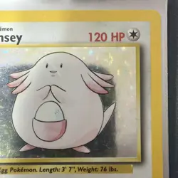 Pokemon Chansey Base Set Holo Rare 120 HP 3/102 Wizards 1999 - Image 3