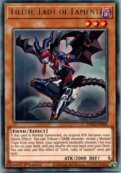 Yugioh Lilith, Lady of Lament TAMA-EN049 Rare NM - Image 1