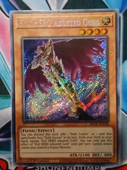 Yugioh Evil HERO Adusted Gold BROL-EN068 1St Ed NM Secret - Image 1