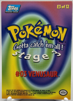 Venusaur E3 of 12 Topps Holo Foil Movie Edition Black Logo Pokemon Card - Image 2