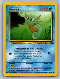 Horsea Fossil #49/62 Common Pokemon Card - Image 1