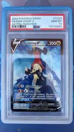 Pokemon Garchomp V TG23 Astral Radiance Holo PSA 10 w/ Snowfall GradedGuard - Image 1