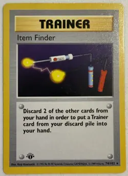 Pokemon TCG | Item Finder 74/102 | Base Set 1st Edition | LP - Image 1