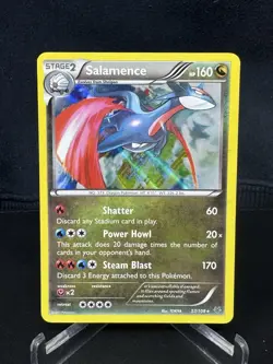 2015 POKEMON ROARING SKIES SALAMENCE 57/108 HOLO RARE MP - Image 2