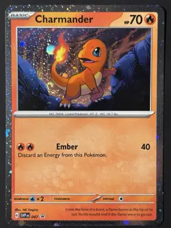 Pokemon Charmander Fart Swirl 🌀 Cosmo Holo 047 Black Star Promo Rare 151 NM - Image 1