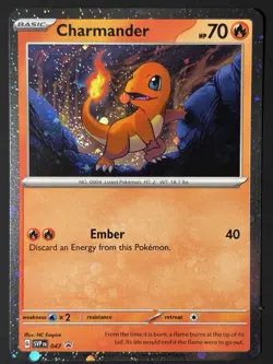 Pokemon Charmander Fart Swirl 🌀 Cosmo Holo 047 Black Star Promo Rare 151 NM - Image 2