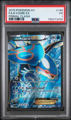 PSA 1 2015 Pokemon XY Primal Clash Full Art Kyogre EX 148/160 Holo Foil Rare - Image 1