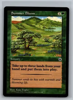 Summer Bloom Magic the Gathering MTG Portal Kaja Foglio Art Rare 1997 Retro - Image 1