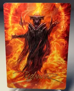 Sauron, the Dark Lord - Gold-Stamped Signature Art Card LOTR Magic NM Card #21 - Image 1