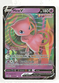 Pokemon Sword & Shield Fusion Strike Mew V 113/264 Full Holo Ultra Rare LP - Image 1