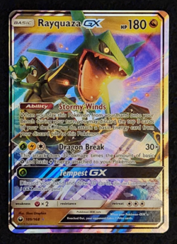 2018 Pokemon Celestial Storm Rayquaza GX Ultra Rare #109/168 EX-NM - Image 1