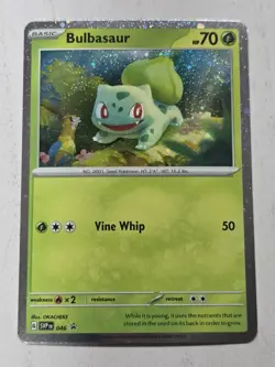 Pokemon 151 Cosmo Holo Promo Bulbasaur Charmander Squirtle SVP 046 047 048 Swirl - Image 2
