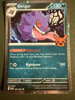 Pokemon TCG Gengar 57/91 Paldean Fates SV4.5 Cosmos Holo NM - Image 1