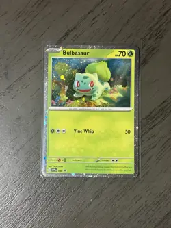 Pokemon Scarlet & Violet 151 Bulbasaur 046 Cosmos Holo Black Star Promo Swirl - Image 1
