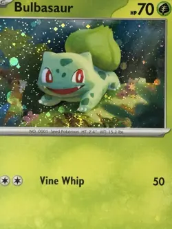 Pokemon Scarlet & Violet 151 Bulbasaur 046 Cosmos Holo Black Star Promo Swirl - Image 2