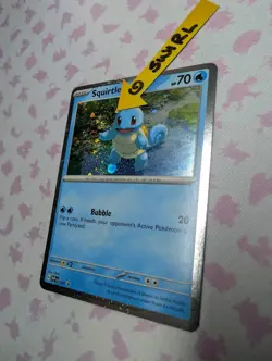 Pokemon Squirtle 151 (Poster) black star promo SVP 048 cosmo holo W/ SWIRL! - Image 1