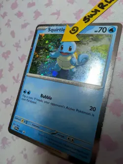 Pokemon Squirtle 151 (Poster) black star promo SVP 048 cosmo holo W/ SWIRL! - Image 2