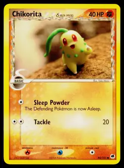 Chikorita Delta Species - Normal 44/101 Common Pokemon Dragon Frontiers NM - Image 1