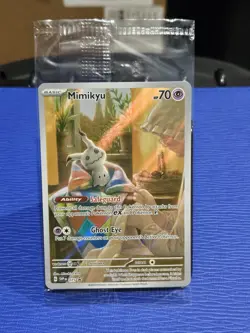 POKEMON SCARLET AND VIOLET MIMIKYU PROMO CARD SVP 075 BLACK STAR NEW SEALED - Image 1