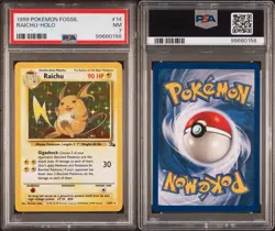 PSA 7 Raichu Holo Pokemon Fossil Set 14/62 - Image 3