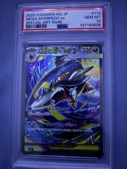 2025 Pokemon M2 Jp Mega Sharpedo Ex Special Art Rare PSA 10 Gem Mt #113 - Image 1