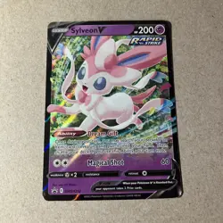 Sylveon V SWSH202 Black Star Promo Full Art Pokemon TCG Card Moderately Played - Image 2