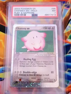 Pokemon 2003 EX Ruby & Sapphire PSA 7 NM Chansey EX 96/109 - - Image 1