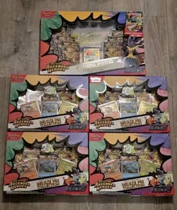 Lot of 5 Pokemon TCG Ascended Heroes Deluxe Pin Poster Premium Collection SEALED - Image 1