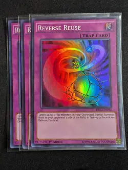 Yugioh - 3x Reverse Reuse DRL2-EN038 1st Edition Super Rare NM - Image 1