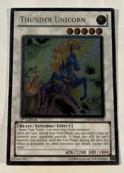 Yu-Gi-Oh Thunder Unicorn DREV-EN040 Ultimate Rare 1st Edition LP - Image 1