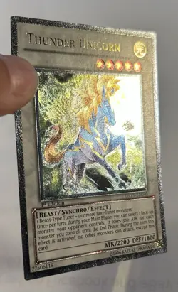 Yu-Gi-Oh Thunder Unicorn DREV-EN040 Ultimate Rare 1st Edition LP - Image 2