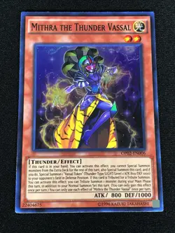 Yugioh Mithra The Thunder Vassal OP02-EN006 Super (NM) - Image 1