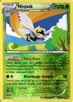 Ninjask 10/108 Reverse Holo XY - Roaring Skies Pokemon Card TCG - Image 1