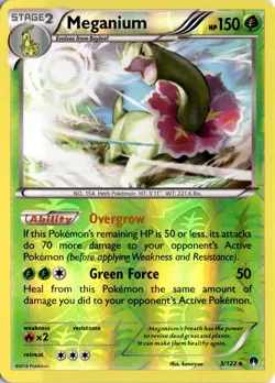 Meganium 3/122 Reverse Holo XY - BREAKpoint Pokemon Card TCG - Image 1