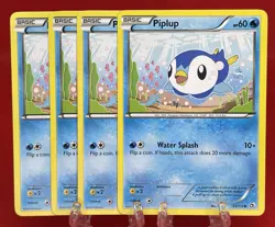 4X Pokemon TCG Piplup 33/113 B&W Legendary Treasures Regular Common 2013 LP/NM - Image 1