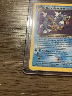 2000 Pokemon Team Rocket Dark Gyarados 8/82 Holo Swirl LP Rare - Image 2