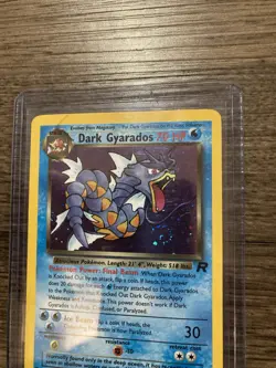 2000 Pokemon Team Rocket Dark Gyarados 8/82 Holo Swirl LP Rare - Image 4