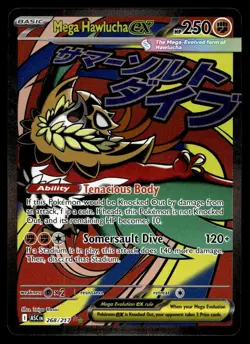 NM ME: Ascended Heroes Mega Hawlucha ex Mega Attack Rare 268/217 Pokemon TCG - Image 1