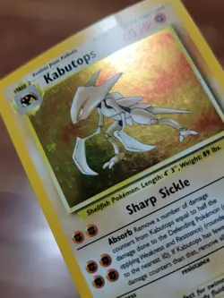 Kabutops - PL%% Holo Rare Vintage WotC 1999 English 9/62 Fossil Set Pokemon Card - Image 3