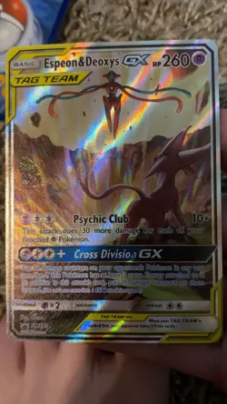 Espeon & Deoxys GX Tag Team (SM240) Pokemon Black Star Promo (Perfect Condition) - Image 1