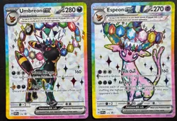 Espeon EX + Umbreon EX SVP 175 176 Pokemon Prismatic Evolutions Promo #2 - Image 1