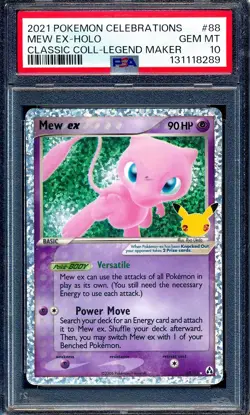 Mew ex 2021 Pokemon Celebrations #88 Classic Collection Legend Maker Holo PSA 10 - Image 1