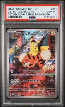 PSA 10 DETECTIVE PIKACHU 098 RETURNS PRE-ORDER BLACK STAR PROMO JAPANESE POKEMON - Image 1