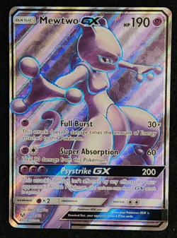 2017 Pokemon Shining Legends Mewtwo GX #72/73 Full Art EX-NM - Image 1