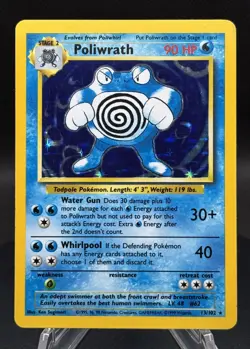 🌊🥊 Pokemon TCG – Poliwrath 13/102 – Base Set (1999) – Holo Rare – LP/MP - Image 1
