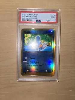 Mudkip 2003 Pokemon EX Ruby & Sapphire #60 Reverse Holo PSA 9 MINT POP 26!!! - Image 1