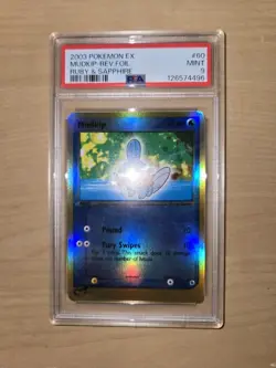 Mudkip 2003 Pokemon EX Ruby & Sapphire #60 Reverse Holo PSA 9 MINT POP 26!!! - Image 2